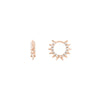 Pave Diamond Sides Spiked Huggie Earrings