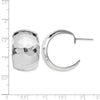 Sterling Silver RH-plated Polished Hammered Post Earrings