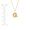Block Lined Initial 'G' with Diamond Necklace