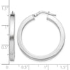 Sterling Silver RH-plated Polished Hoop Earrings