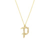 Diamond Gothic 'P' Necklace