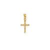Two-Tone Diamond-Cut Beaded Cross Pendant