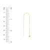 Bezel Set CZ Threader Earrings