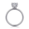 14K White Gold Solitaire Oval Diamond Engagement Ring