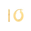 Medium Rectangular Tube Oval Shape Hoop Earrings