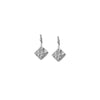Plated Sterling Silver Filigree Square Drop Earrings