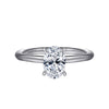 14K White Gold Oval Hidden Halo Diamond Engagement Ring