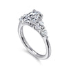 14K White Gold Oval Diamond Engagement Ring