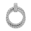 Sterling Silver RH-plated Polished with CZ Braided Pendant