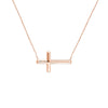 Large Sideways Cross Adjustable Necklace