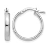 10K White Gold Polished Hoop Earrings