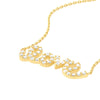 Plated Sterling Silver CZ Script Love Necklace