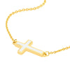White Enamel Sideways Cross Necklace