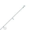 Sterling Silver Peace Sign and Pearl Anklet