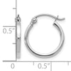 10K White Gold Polished Hoop Earrings