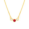 3.5mm Ruby &amp; 1/5tcw Diamond Bezel Graduated Necklace