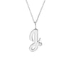 Script 'J' with Diamond Bezel Necklace