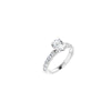 14K White 8x6 mm Oval Engagement Ring Mounting