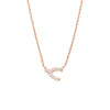 Sideways Mini CZ Wishbone Necklace