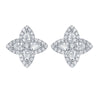 Smiling Rocks 1.17Ct E-F/SI1 Lab Grown Diamond Pear Cut Halo Floral Earrings