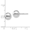 Sterling Silver RH-plated 8mm Polished Ball Post Earrings