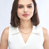 Two Tone Heart and Link Station Necklace