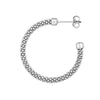 Plated Sterling Silver Beaded Hoop Earrings