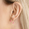 Medium Neon Pink Enamel Round Twist Hoops