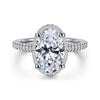 14K White Gold Hidden Halo Oval Diamond Engagement Ring