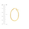 3mm x 32mm Diamond-Cut Oval Hoop Earrings