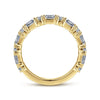 14K Yellow Gold Baguette and Round Diamond Anniversary Band