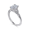 14K White Gold Oval Diamond Engagement Ring