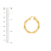 Polished Bamboo Round Hoop Earrings