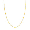 Mix Tear Drop Station Double Curb Necklace