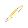 Engravable ID Cuff Bangle with Beaded Ends