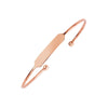 Engravable ID Cuff Bangle with Beaded Ends