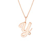 Script 'Y' with Diamond Bezel Necklace