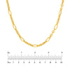 Hollow Alternating Twisted Oval Link 5+1 Chain Necklace