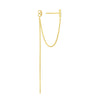 Front to Back CZ Bar Chain Drop Earrings