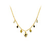 Black Enamel Diamond-Shaped Drops Necklace