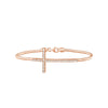 Sterling Silver Sideways CZ Cross Bracelet