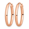 10K Rose Gold Polished Oval Hoop Earrings