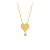 Heart with Diamond Drop Adjustable Necklace