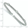 Sterling Silver Rhodium-plated CZ Woven Flexible Cuff