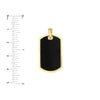 Fancy Black Enamel Dog Tag with Border Pendant