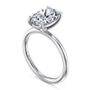 14K White Gold Oval Solitaire Diamond Engagement Ring