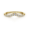 Curved 14K Yellow Gold French Pavé Diamond Wedding Band