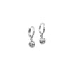 Sterling Silver D/C Hoop Small Earrings with Ball Drop