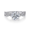 14K White Gold Twisted Round Diamond Engagement Ring