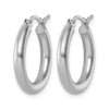 10K White Gold Polished Hinged Hoop Earrings